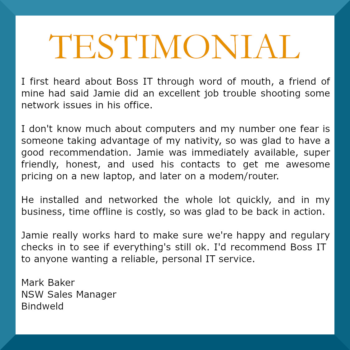 Testimonial Bindweld