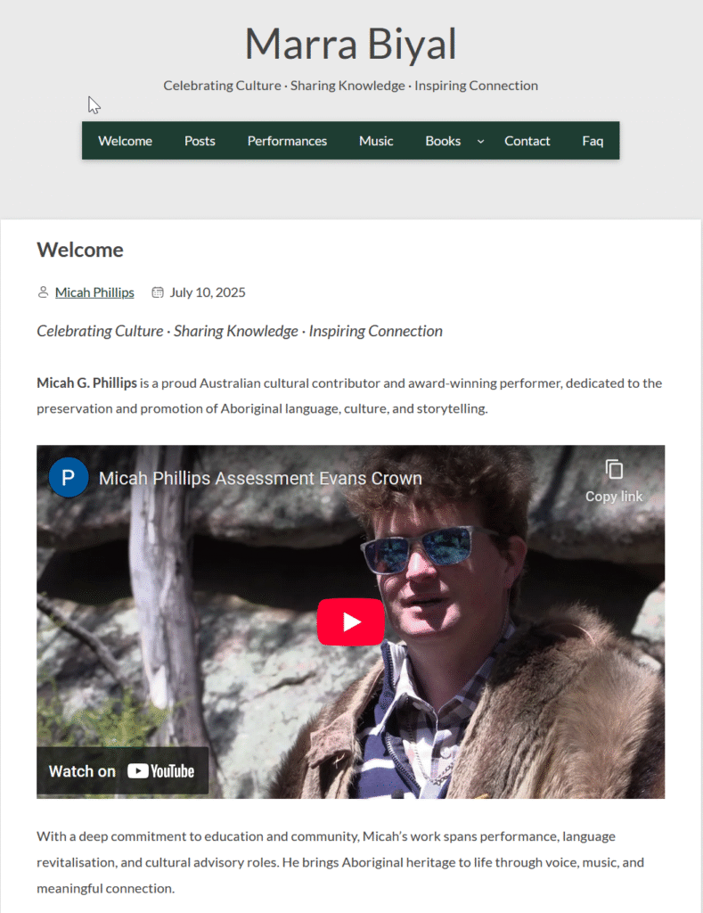 Helped Micah setup a Website